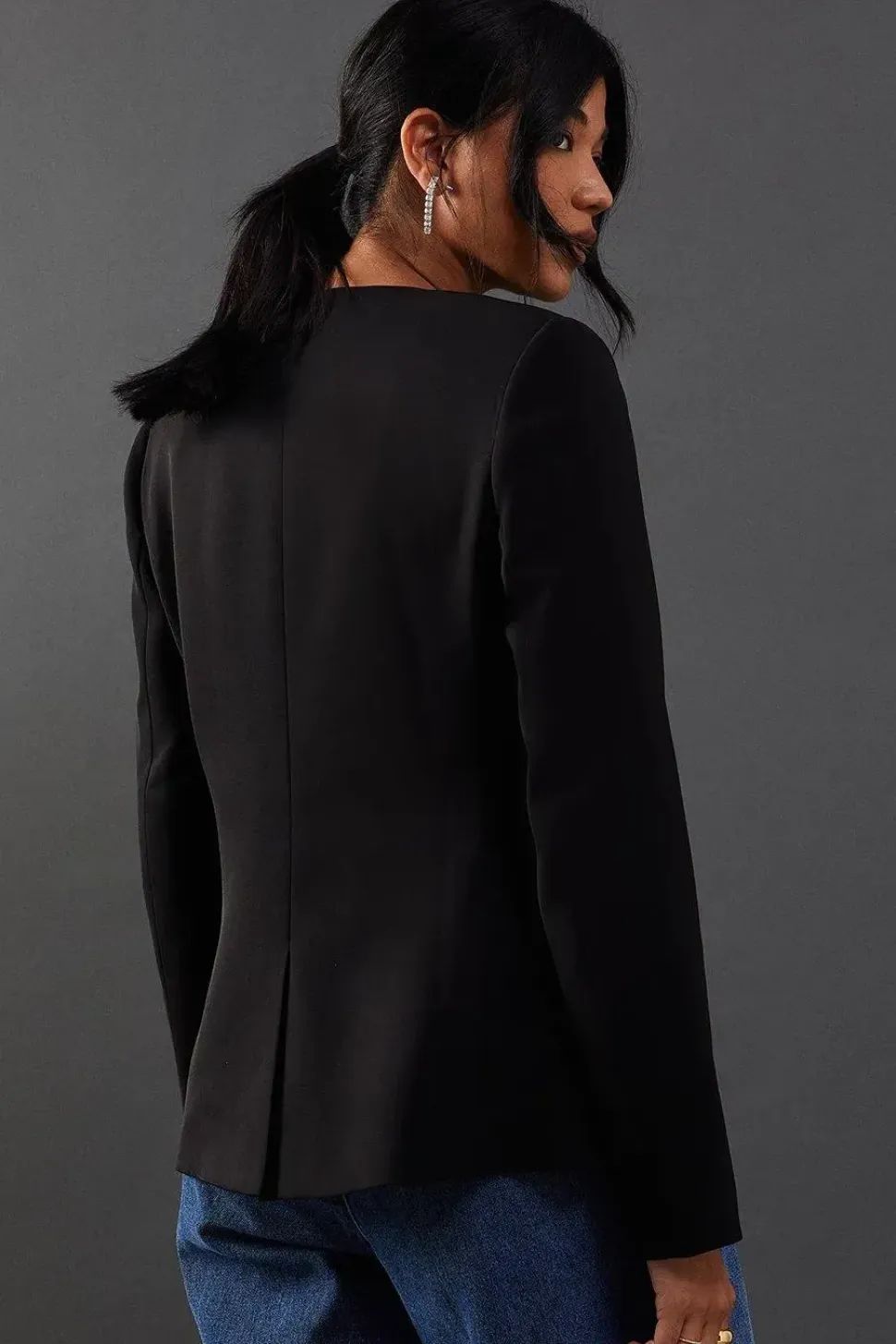 Premium Diamante Bow Waisted Blazer