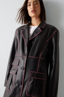 Premium Distressed Faux Leather Duster