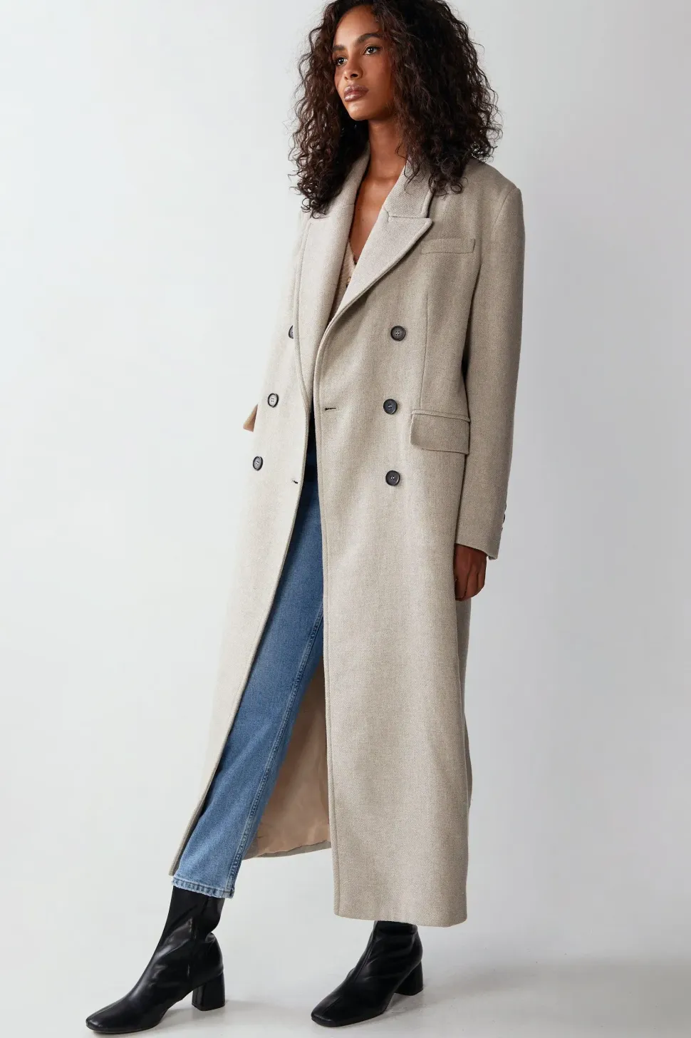 Premium Double Breasted Italian Wool Tailored Coat