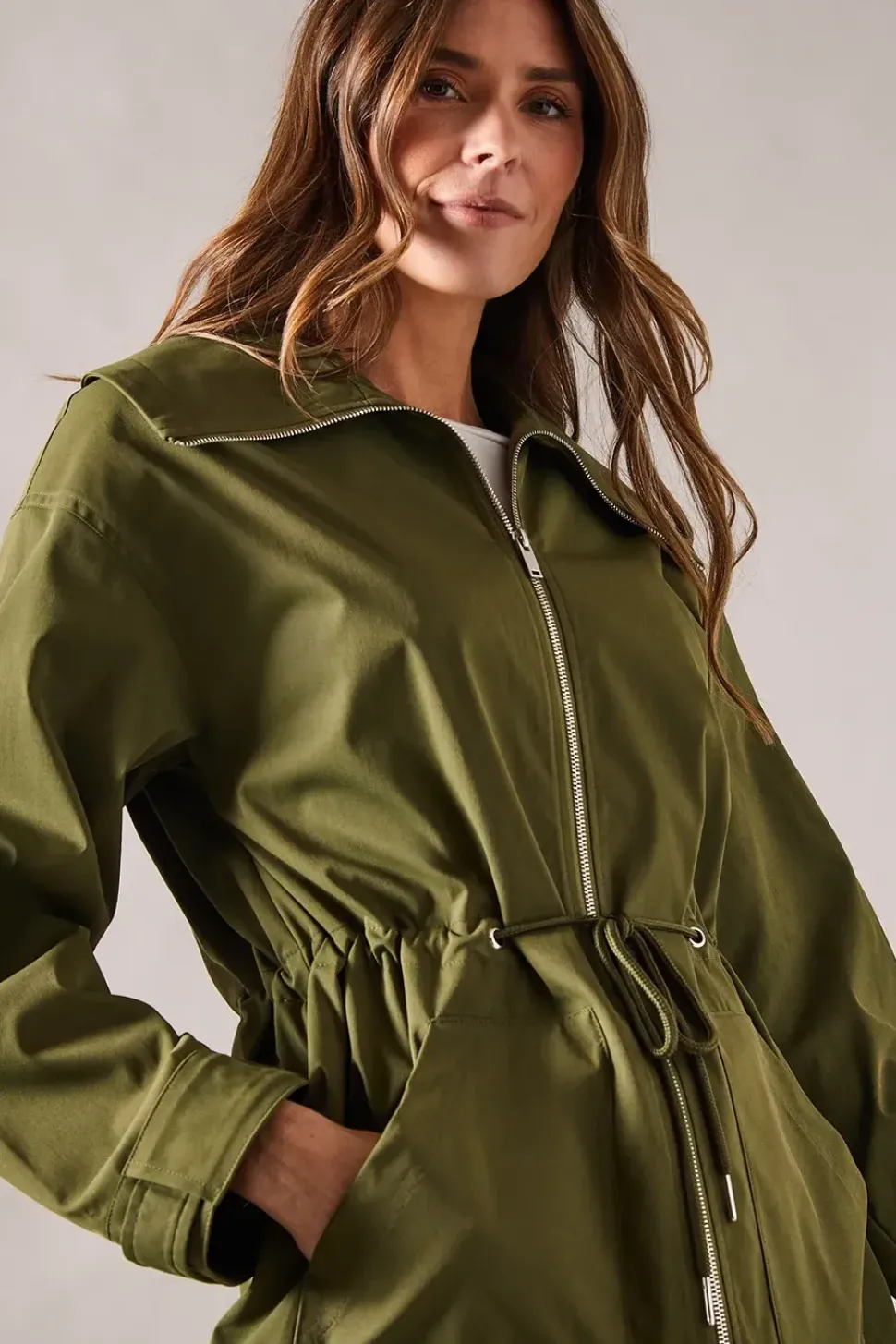 Premium Drawstring Trench Coat