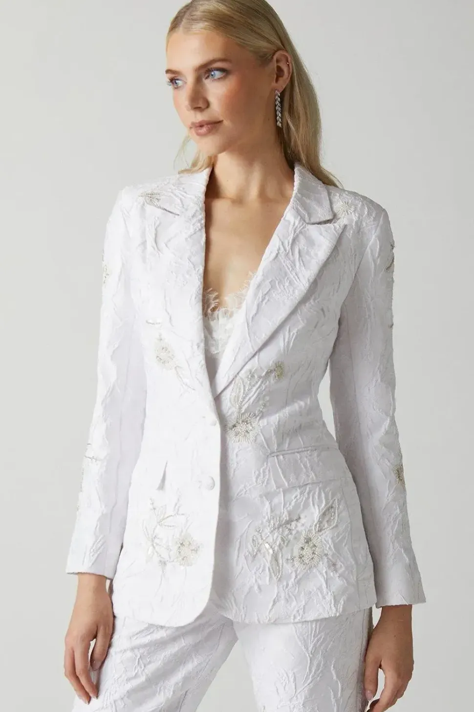 Premium Embellished Jacquard Blazer