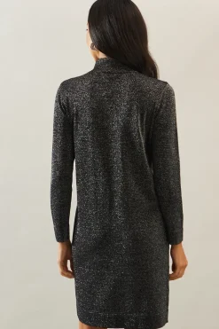 Premium Embellished Sequin Mesh Knitted Tunic Dress