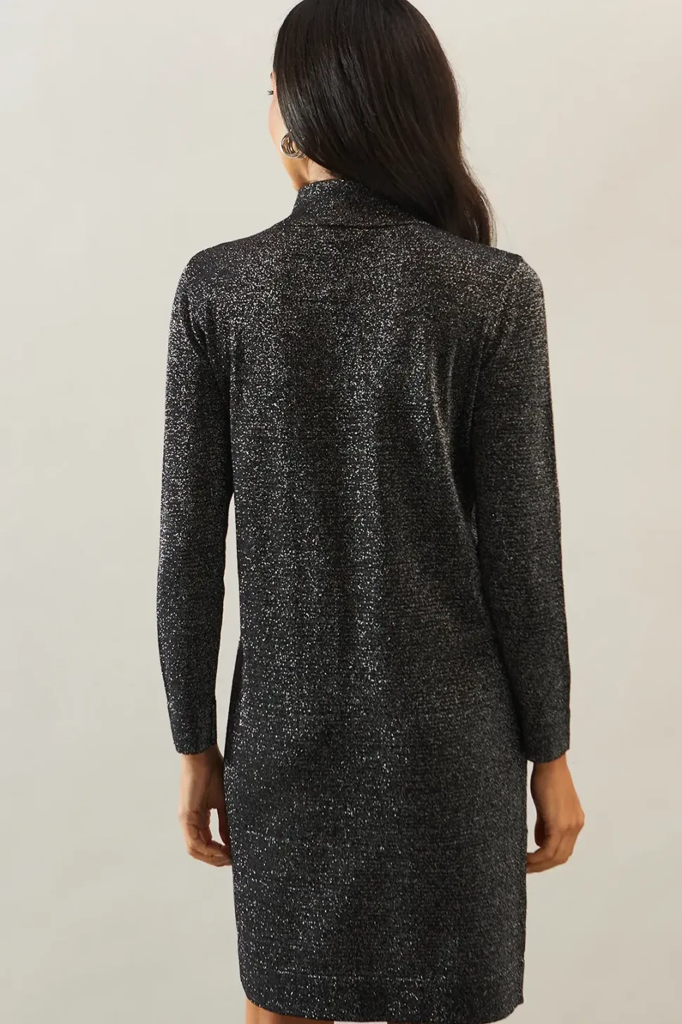 Premium Embellished Sequin Mesh Knitted Tunic Dress