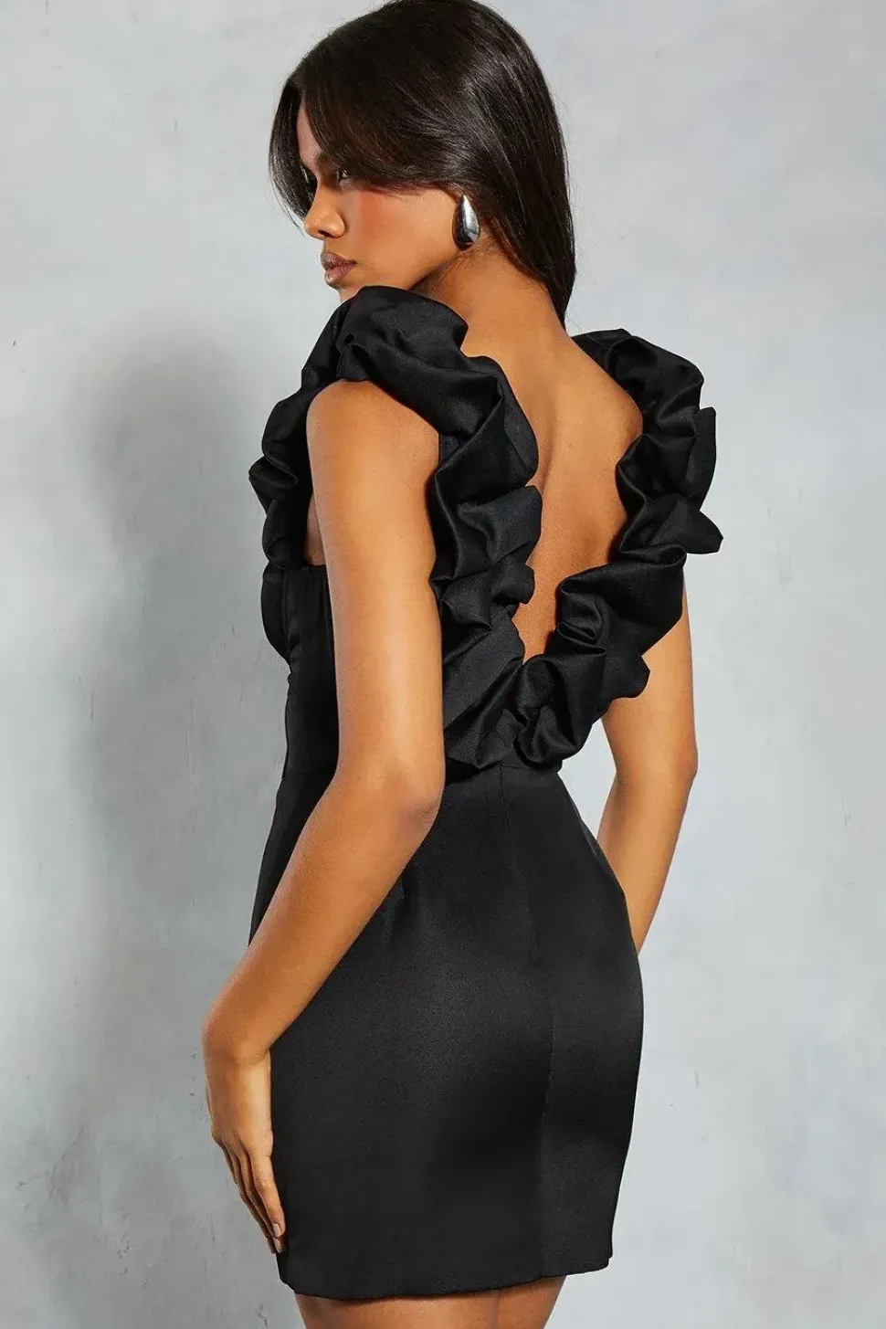 Premium Extreme Frill Sleeve Corset Mini Dress