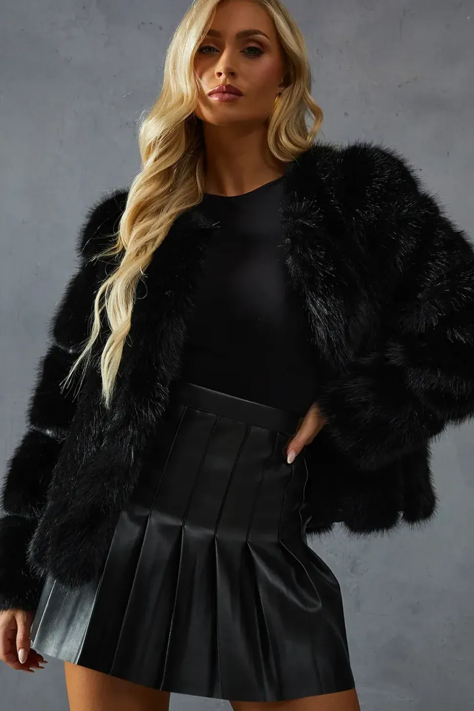 Premium Faux Fur Panelled Coat