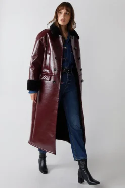 Premium Faux Leather Metallic Bonded Maxi Aviator