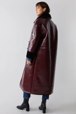 Premium Faux Leather Metallic Bonded Maxi Aviator