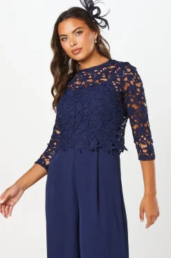 Premium Floral Lace Removable Overlay Jumpsuit
