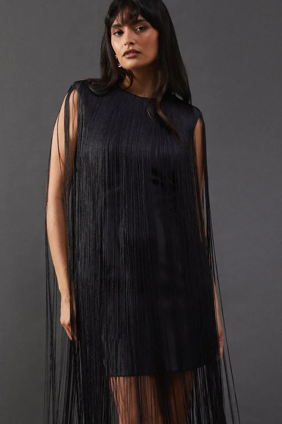 Premium Fringe Sleeveless Mini Dress