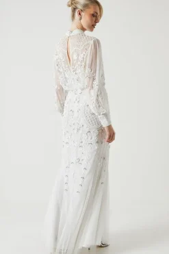 Premium Full Embellished Floral Applique Wedding Dress