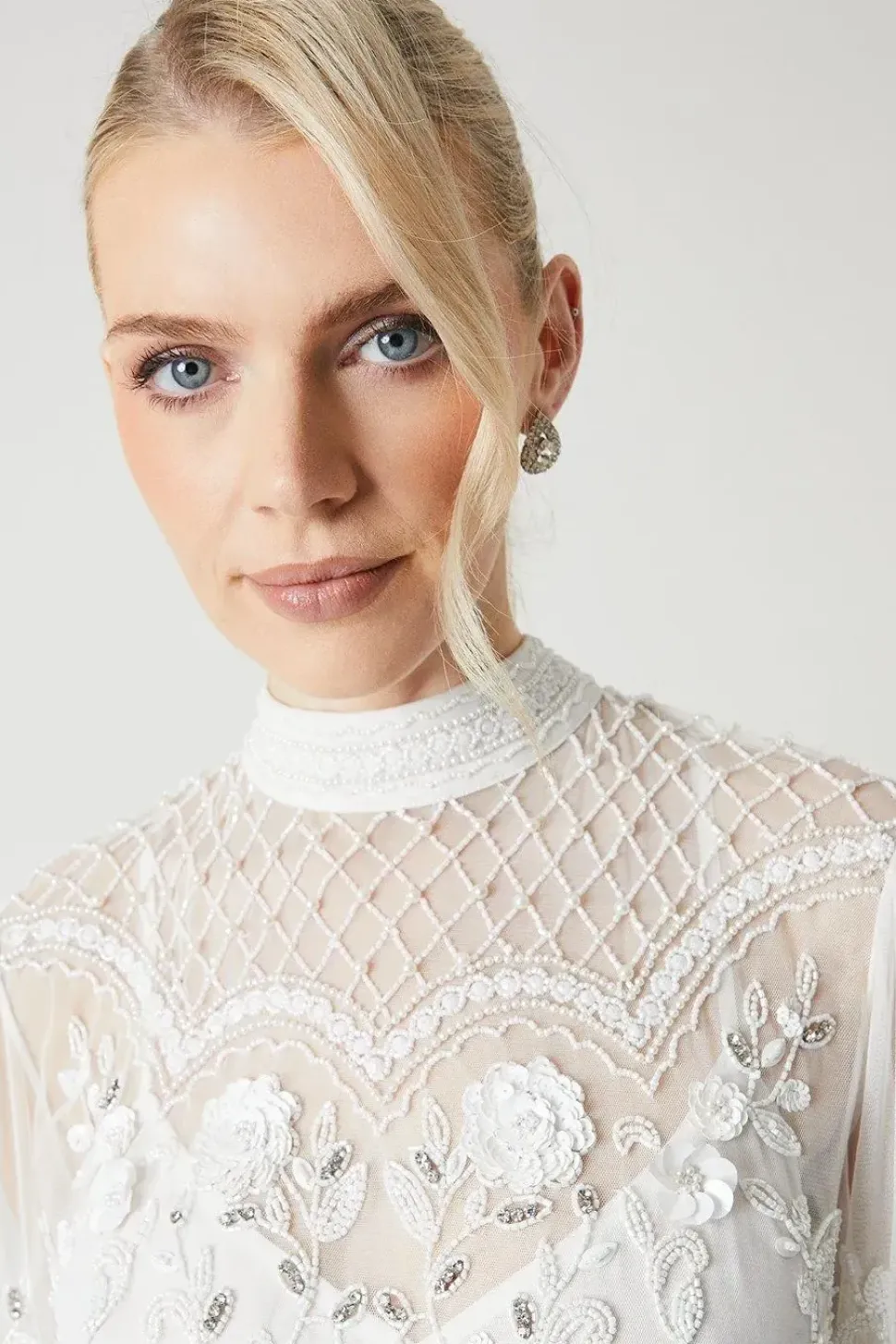 Premium Full Embellished Floral Applique Wedding Dress