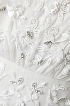 Premium Full Embellished Floral Applique Wedding Dress