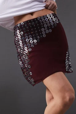 Premium Hand Embellished Sequin Panel Mini Skirt