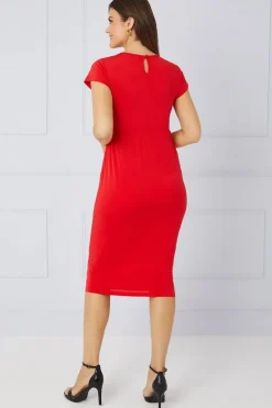 Premium Jersey Ruched Midi Dress