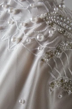 Premium Kimono Sleeve Embellished Fishtail Wedding Dress With Cutwork