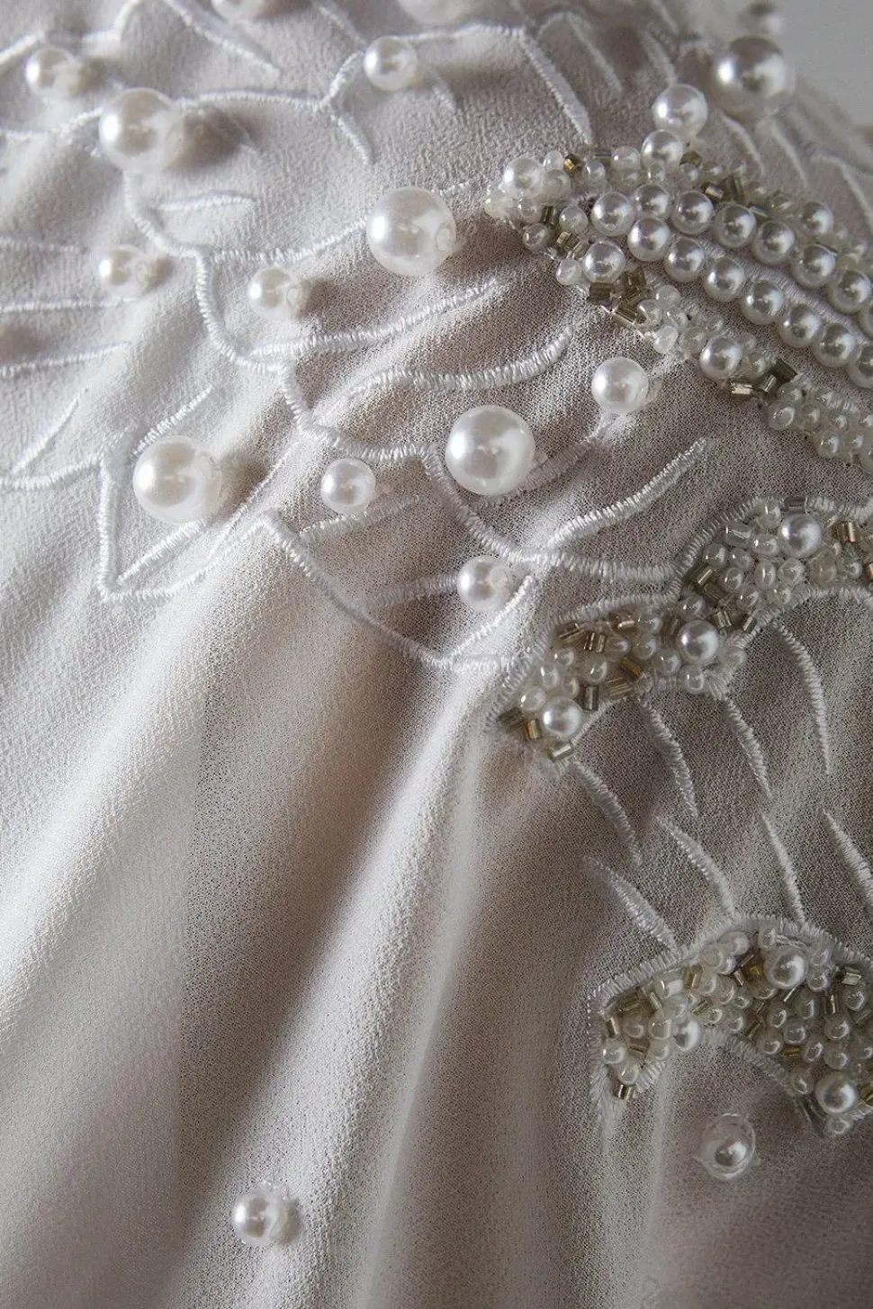 Premium Kimono Sleeve Embellished Fishtail Wedding Dress With Cutwork