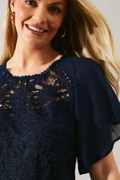 Premium Lace Chiffon Sleeve Blouse