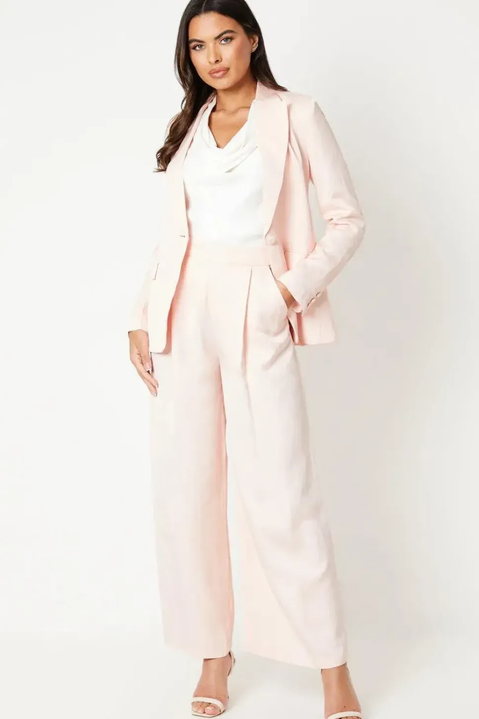 Premium Linen Mix Wide Leg Trouser