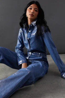 Premium Metallic Denim Boilersuit