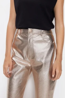 Premium Metallic Straight Leg Trousers