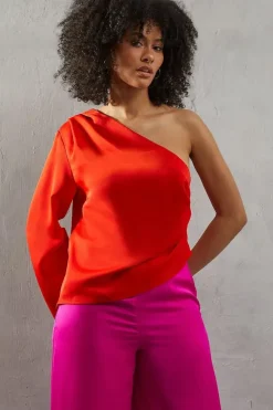 Premium One Sleeve Satin Top