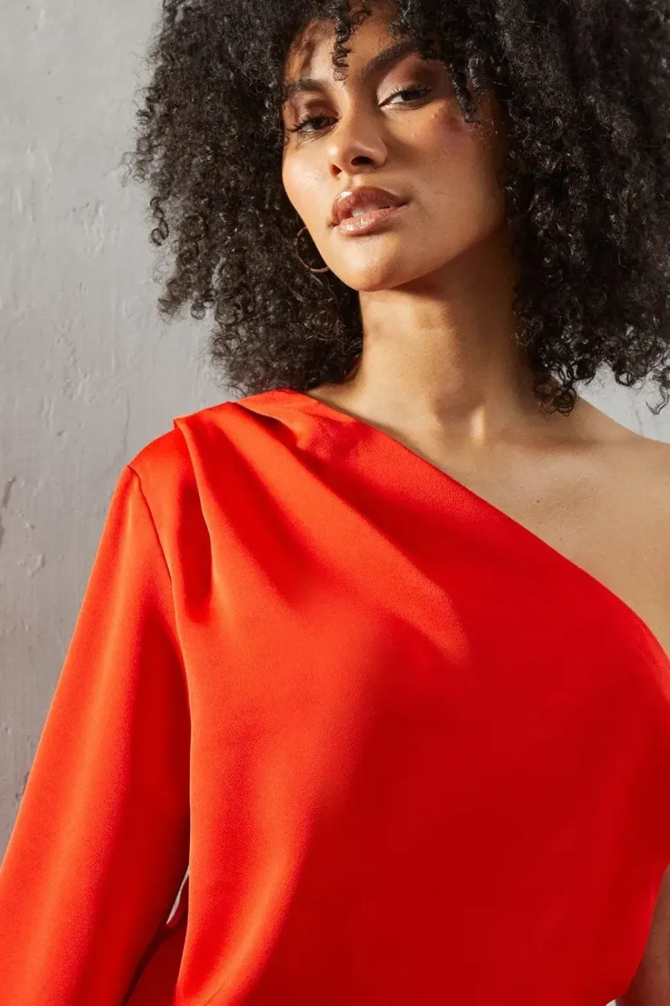 Premium One Sleeve Satin Top