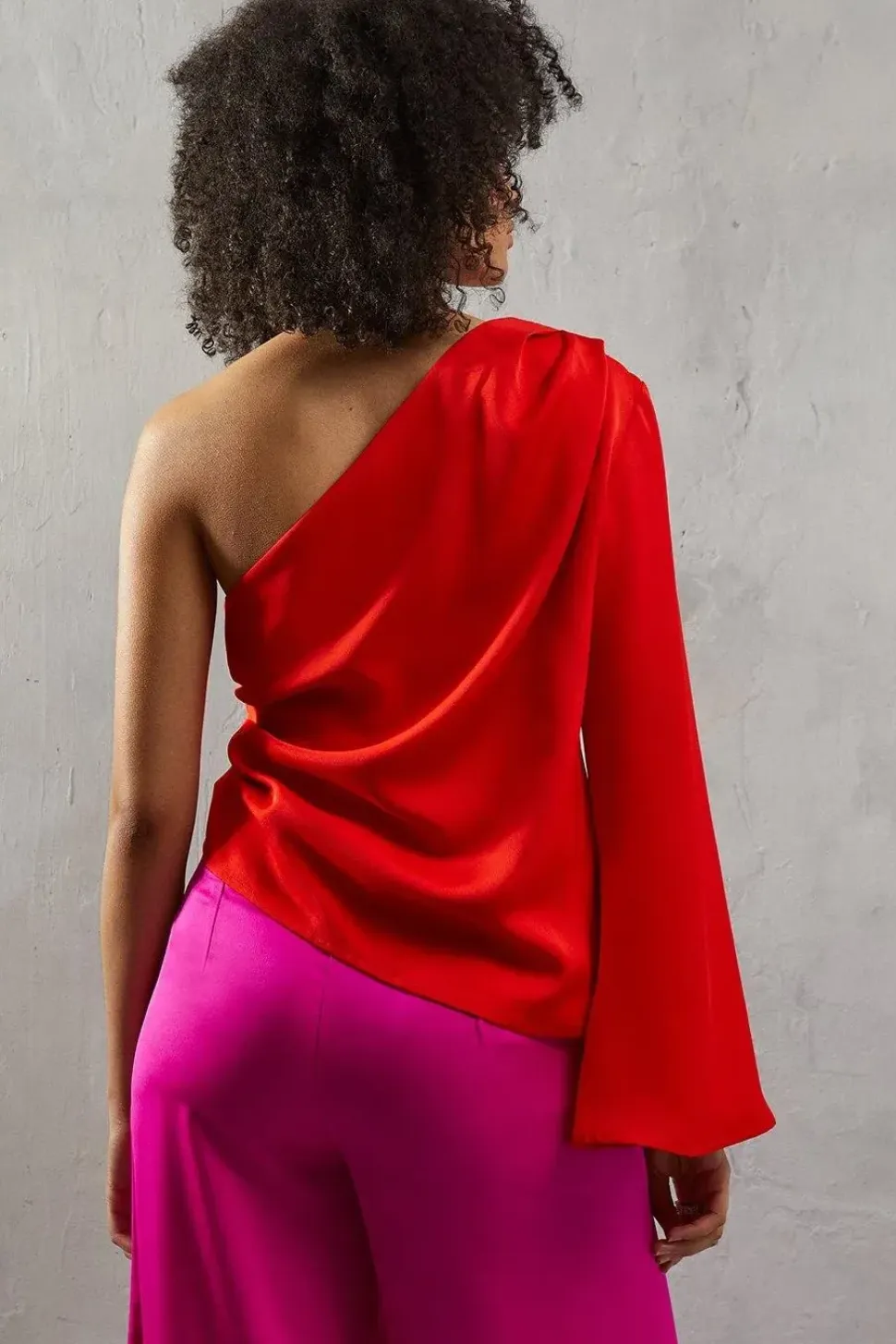 Premium One Sleeve Satin Top