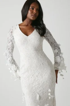 Premium Orchid Long Sleeve Lace Wedding Dress