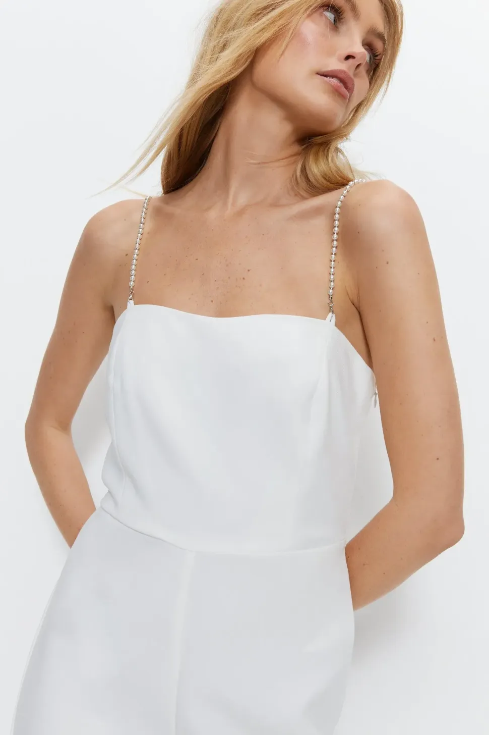 Premium Pearl Strap Jumpsuit