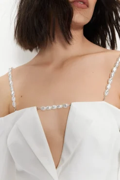 Premium Pearl Trim Tailored Bustier Top