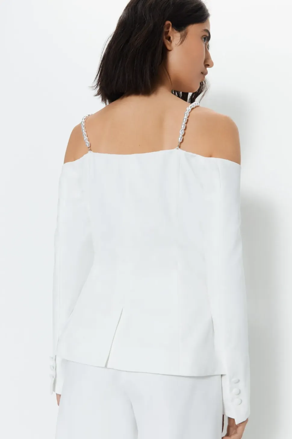Premium Pearl Trim Tailored Bustier Top