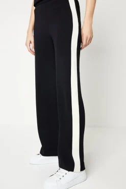 Premium Petite Side Stripe Elastic Wide Leg Trouser