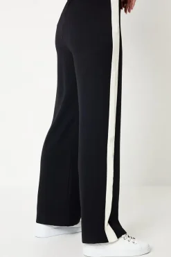 Premium Petite Side Stripe Elastic Wide Leg Trouser