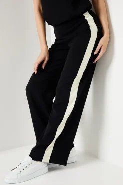 Premium Petite Side Stripe Elastic Wide Leg Trouser