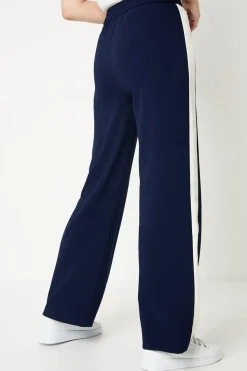 Premium Petite Side Stripe Elastic Wide Leg Trouser