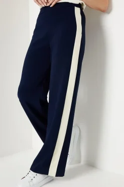 Premium Petite Side Stripe Elastic Wide Leg Trouser