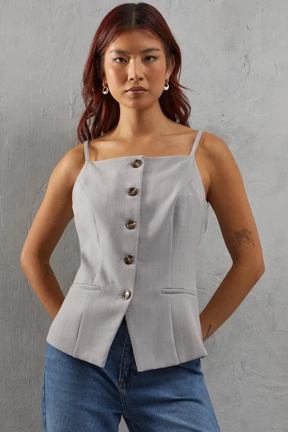 Premium Pinstripe Strappy Waistcoat
