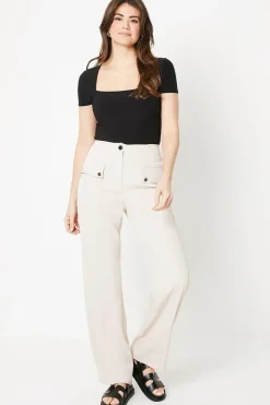 Premium Pocket Detail Utility Wide Leg Trouser