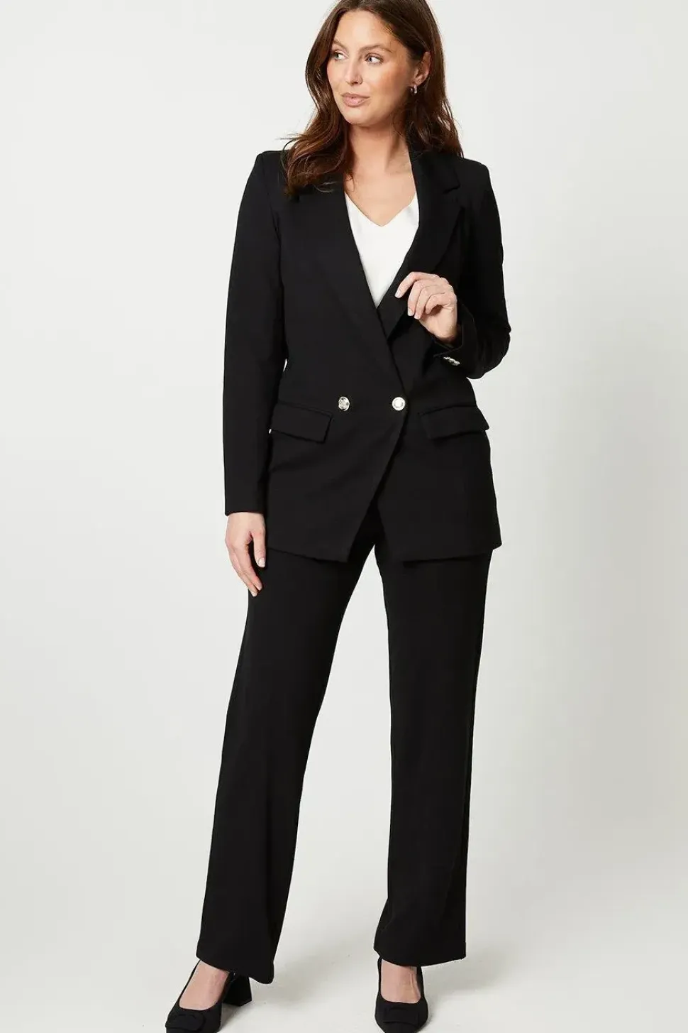 Premium Ponte Double Breasted Blazer