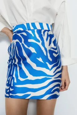 Premium Printed Satin Twill Mini Skirt