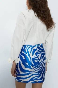 Premium Printed Satin Twill Mini Skirt
