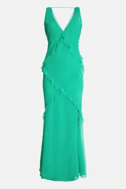 Premium Ruffle Detail Maxi Dress