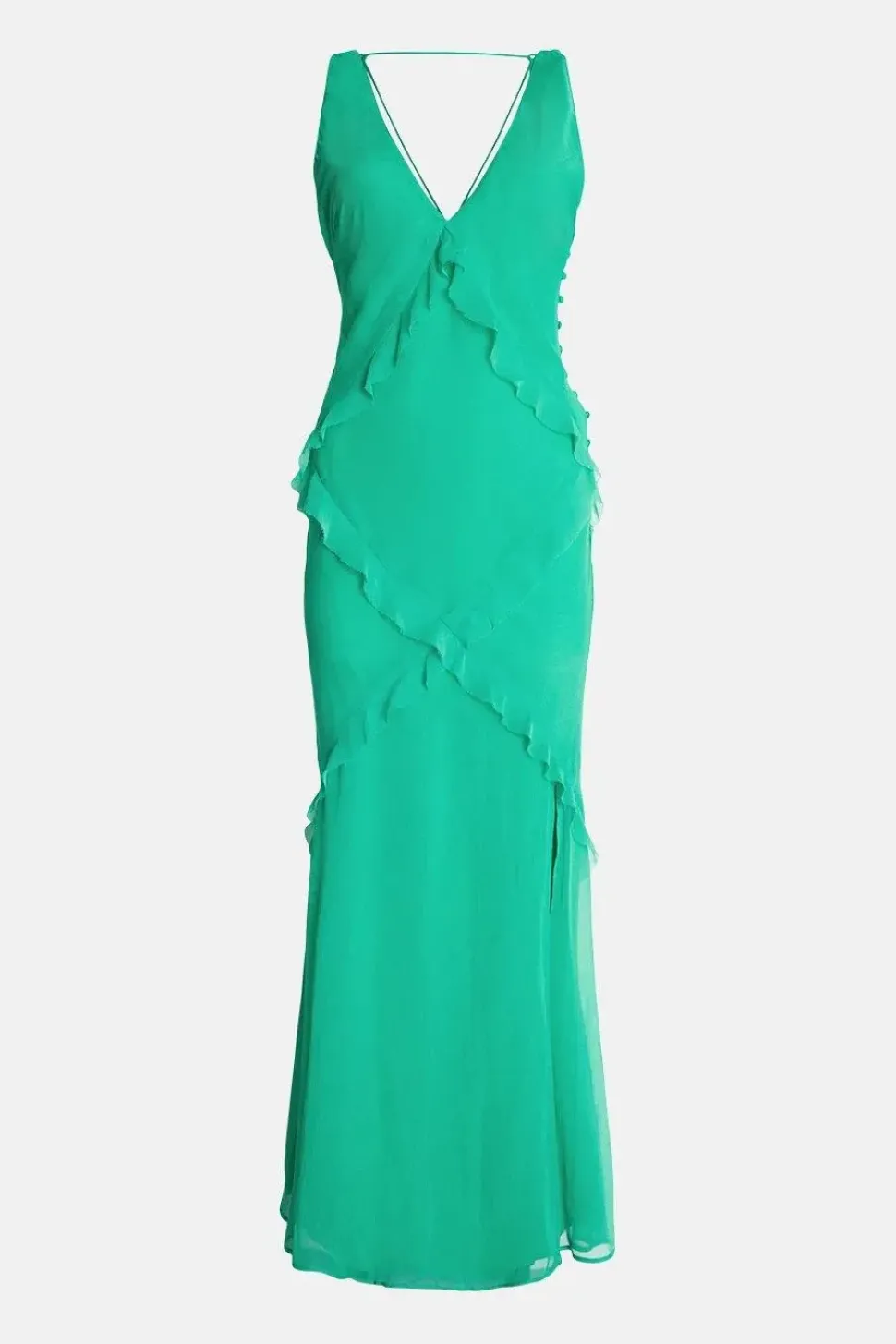 Premium Ruffle Detail Maxi Dress