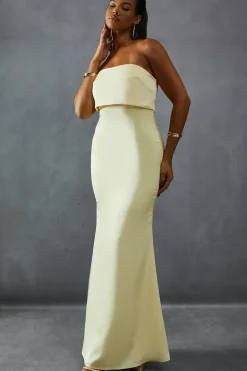 Premium Satin Bandeau Overlay Bridesmaid Dress