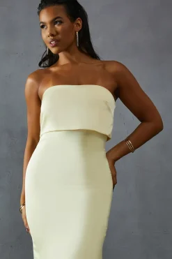 Premium Satin Bandeau Overlay Bridesmaid Dress