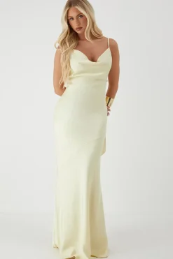 Premium Satin Bow Back Bias Cut Bridesmaid Dress