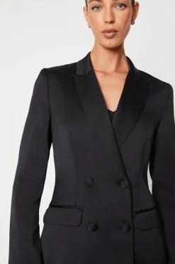 Premium Satin Double Breasted Blazer