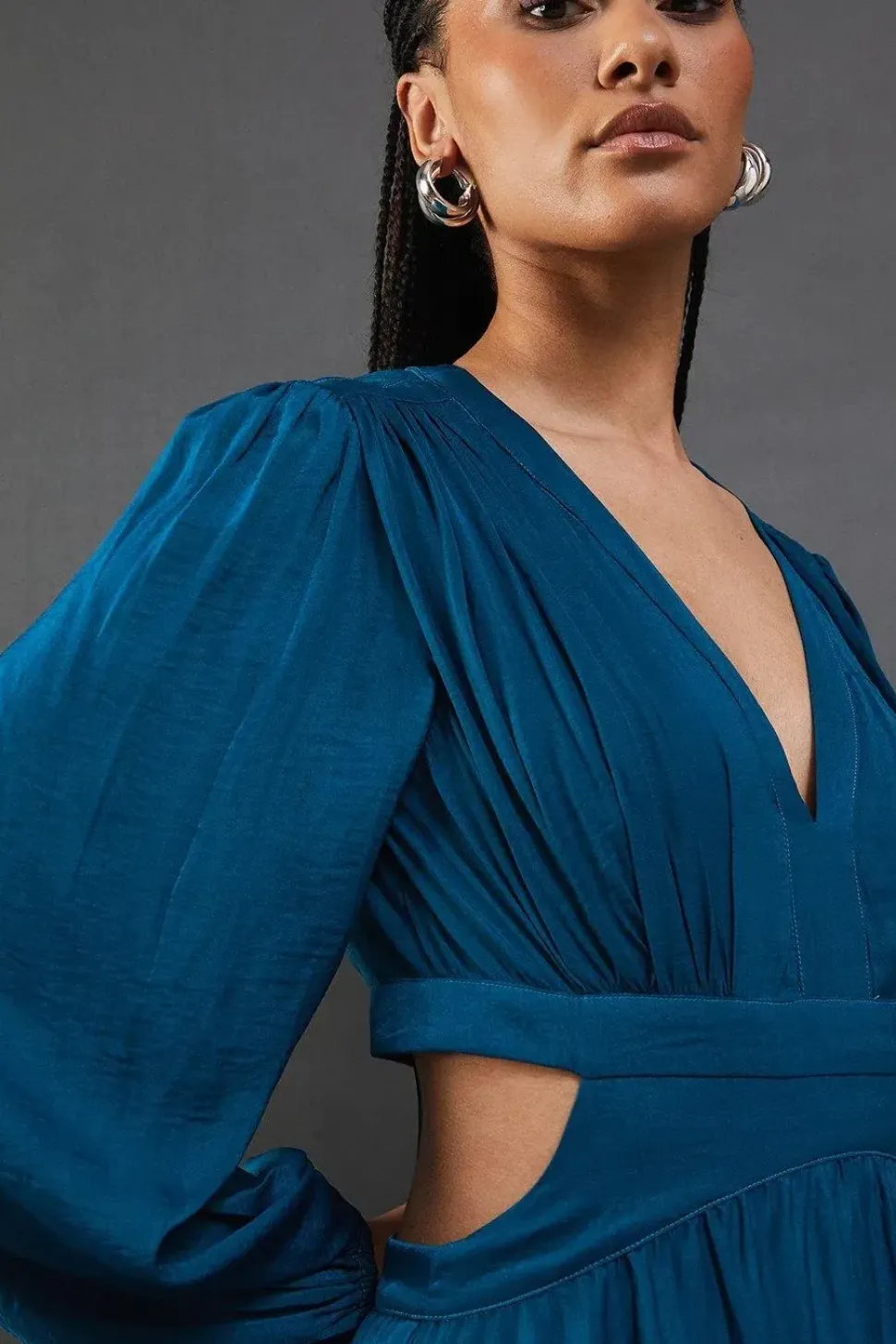 Premium Satin Open Back Maxi Dress