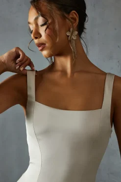 Premium Satin Square Pleated Skirt Bridesmaid Dress