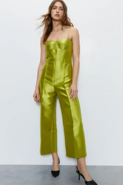 Premium Satin Twill Bandeau Jumpsuit